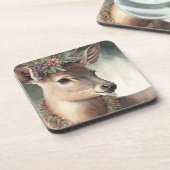 Schöne Hirschwintertage/Weihnachten Untersetzer (Linke Seite)