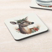 Schöne Hirschwintertage/Weihnachten Untersetzer (Linke Seite)