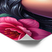 Schöne hispanische Anime-Frau Poster (Ecke)