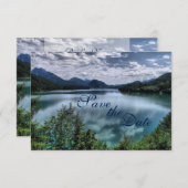 Schöne Hochzeit am Bergsee Sichern Sie die Datumsk Save The Date (Vorne/Hinten)