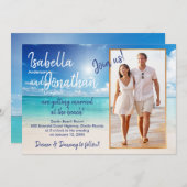 Schöne Hochzeit am Strand | Foto hochladen Einladung (Vorne/Hinten)