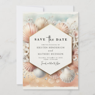 Schöne Hochzeit am Strand Save The Date