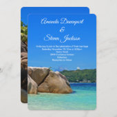 Schöne Hochzeit am Tropischen Meer Einladung (Vorne/Hinten)