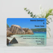 Schöne Hochzeit am Tropischen Meer Einladung (Stehend Vorderseite)