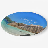 Schöne Hochzeit am Tropischen Meer Pappteller (Schrägansicht)