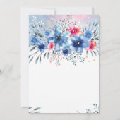 Schöne Hochzeit der Aquarellfarben-Blume Einladung (Rückseite)