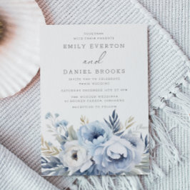 Schöne Hochzeit der Blauen Flora Einladung