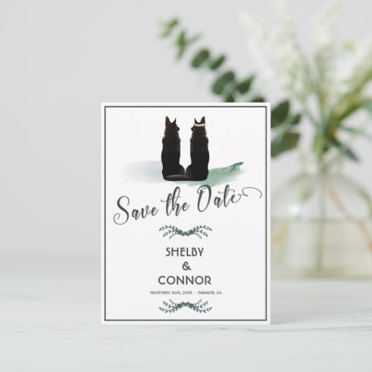 Schöne Hochzeit der deutschen Schäferhirte Postkarte (Stehend Vorderseite)