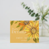 Schöne Hochzeit der Gelbblütenblume Begleitkarte (Stehend Vorderseite)