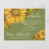 Schöne Hochzeit der Gelbblütenblume Begleitkarte (Rückseite)