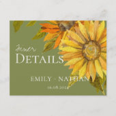 Schöne Hochzeit der Gelbblütenblume Begleitkarte (Vorderseite)