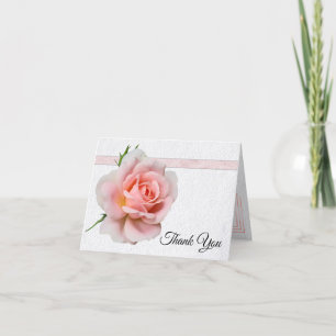 Schöne Hochzeit der hellrosa Rose Dankeskarte