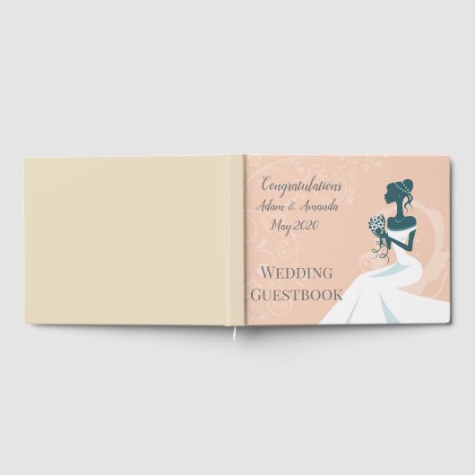 Schöne Hochzeit der rosa Braut Gästebuch (Voll)