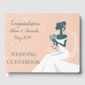 Schöne Hochzeit der rosa Braut Gästebuch (Vorderseite)