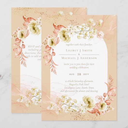 Schöne Hochzeit der Terracotta Floral (Vorne/Hinten)