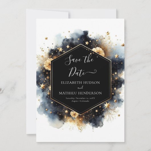 Schöne Hochzeit der Wasserfarben Save The Date (Vorderseite)
