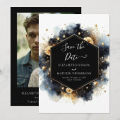 Schöne Hochzeit der Wasserfarben Save The Date (Vorne/Hinten)