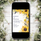 Schöne Hochzeit der Wasserfarben-Sonnenblumen Einladung