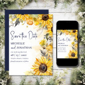 Schöne Hochzeit der Wasserfarben-Sonnenblumen Save The Date