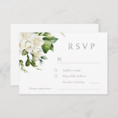Schöne Hochzeit der Weißen Flora RSVP Karte (Vorne/Hinten)