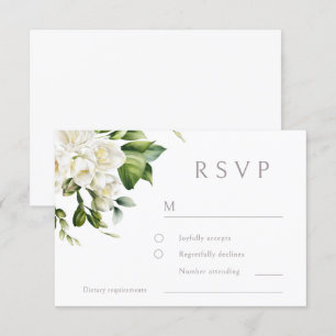Schöne Hochzeit der Weißen Flora RSVP Karte