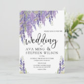 Schöne Hochzeit der Wisteria Einladung (Stehend Vorderseite)