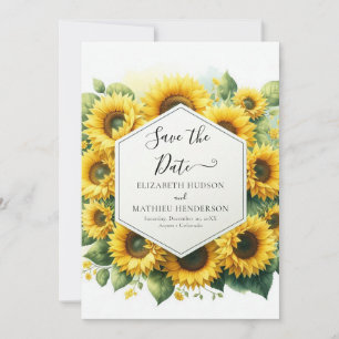 Schöne Hochzeit digitaler Sonnenblumen Save The Date
