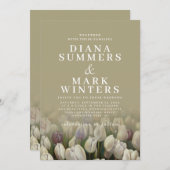 Schöne Hochzeit Einladung mit weißen Tulpen (Vorne/Hinten)