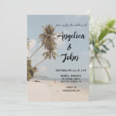 Schöne Hochzeit für Tagesausflüge am Strand Einladung (Stehend Vorderseite)