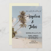 Schöne Hochzeit für Tagesausflüge am Strand Einladung (Vorne/Hinten)