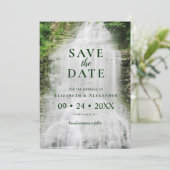 Schöne Hochzeit im Wasserfall Save The Date (Stehend Vorderseite)