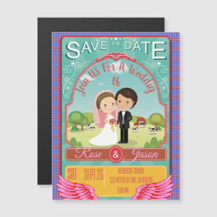 Schöne Hochzeit Magneteinladung