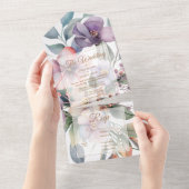 Schöne Hochzeit mit Blumen All In One Einladung (Abreißen)