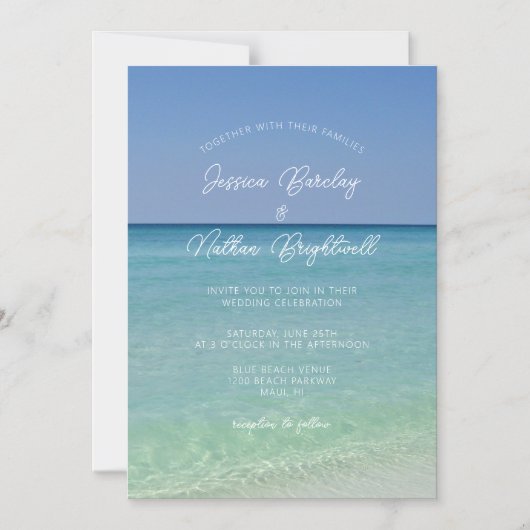 Schöne Hochzeit von Beach Horizon Magneteinladung (Vorderseite)