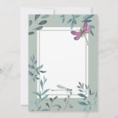 Schöne Hochzeit von Dragonfly und Gartengrüne Einladung (Rückseite)