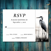 Schöne Hochzeit von Great Blue Heron Coastal Bird RSVP Karte