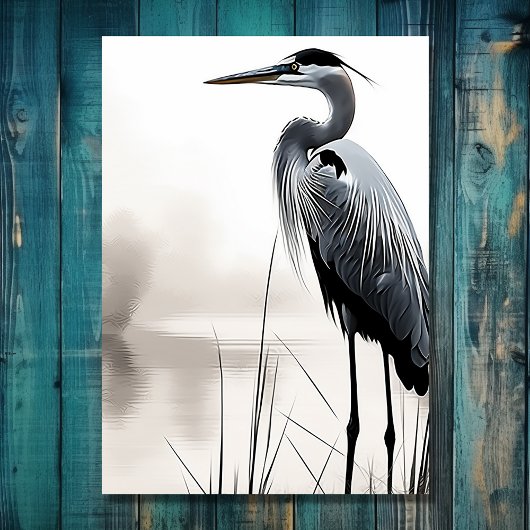 Schöne Hochzeit von Great Blue Heron Coastal Bird Save The Date
