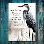 Schöne Hochzeit von Great Blue Heron Coastal Bird Save The Date