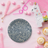 Schöne Hochzeit von Navy und Gold Floral Pappteller (Party)