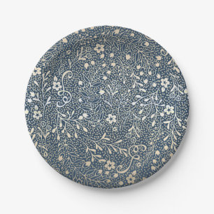 Schöne Hochzeit von Navy und Gold Floral Pappteller
