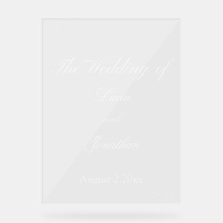 Schöne HochzeitAkryllisches Zeichen Acrylschild