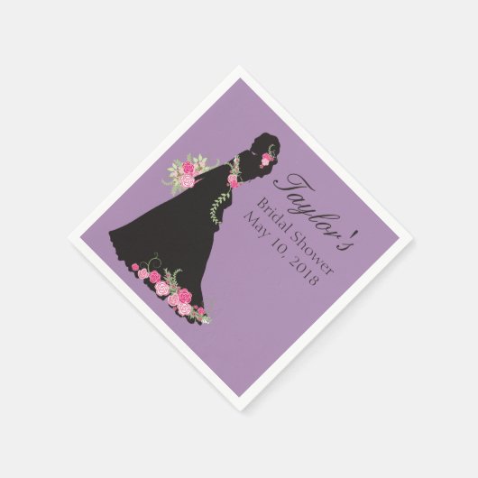 Schöne Hochzeitgown-Silhouette Serviette (Ecke)