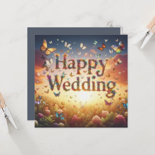 Schöne Hochzeitkarten Karte (Vorderseite/Rückseite Beispiel)