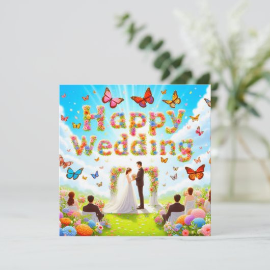 Schöne Hochzeitkarten Karte (Stehend Vorderseite)