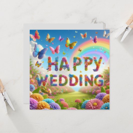 Schöne Hochzeitkarten Karte (Vorderseite/Rückseite Beispiel)