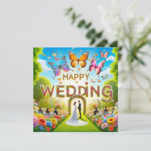 Schöne Hochzeitkarten Karte (Stehend Vorderseite)