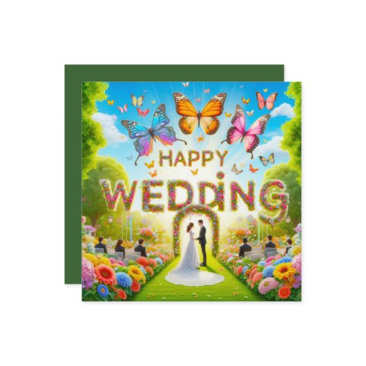 Schöne Hochzeitkarten Karte (Vorderseite/Rückseite Beispiel)