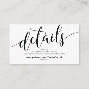 Schöne Hochzeits-Website führt Begleitkarte