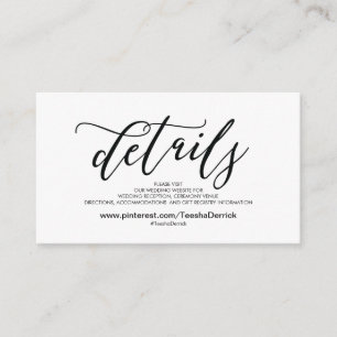 Schöne Hochzeits-Website führt Begleitkarte