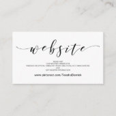 Schöne Hochzeits-Website führt Begleitkarte (Vorderseite)